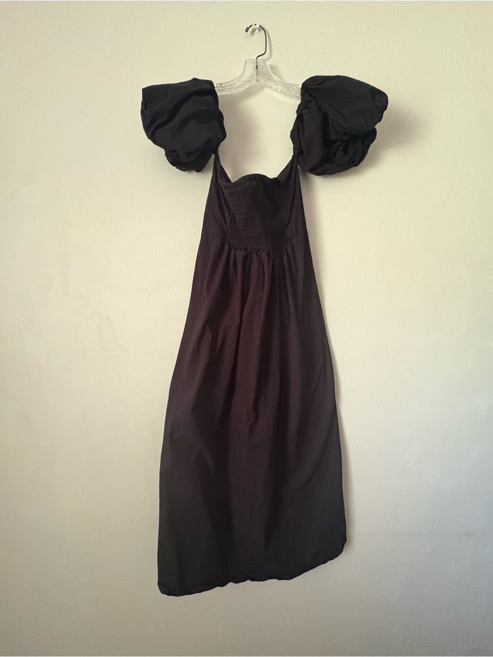Nasty Gal Black Puff Sleeve Midi Dress